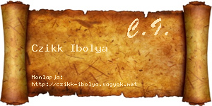 Czikk Ibolya névjegykártya